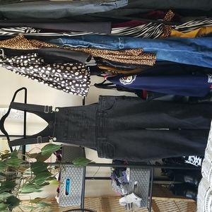 Levi's Washed Black Denim Overalls